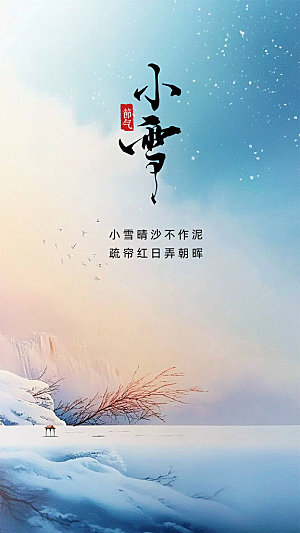 小雪大气简约唯美节气创意节日海报