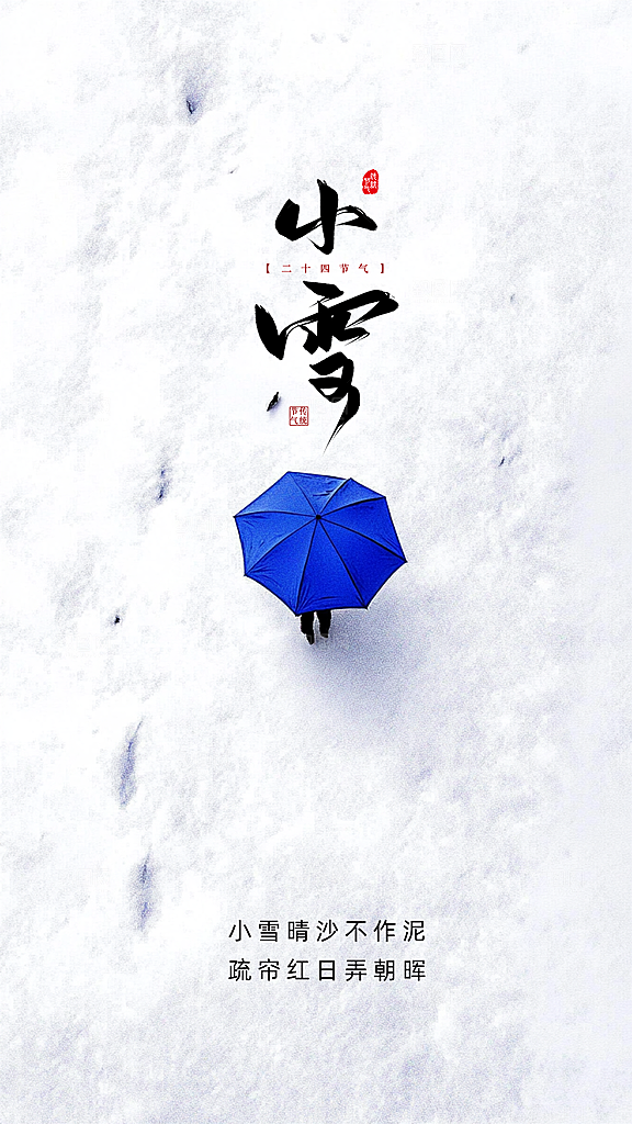 小雪大气简约唯美创意节日节气海报