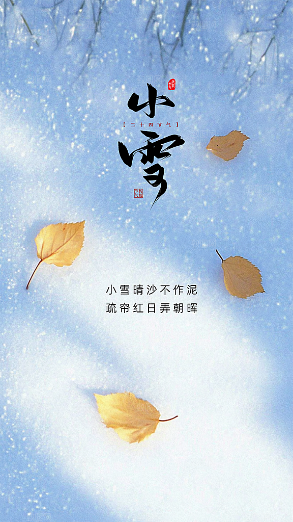小雪简约节日创意大气节气唯美海报