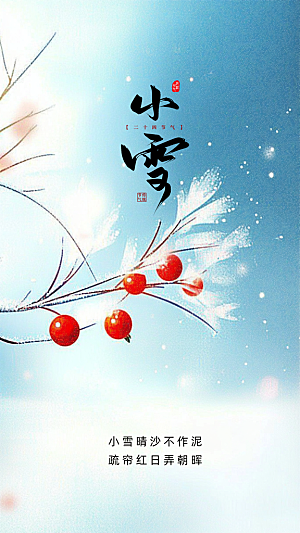 小雪简约节日创意大气节气唯美海报
