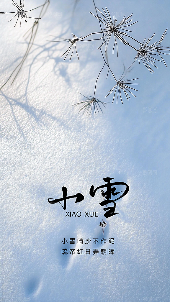 小雪简约节日创意大气节气唯美海报