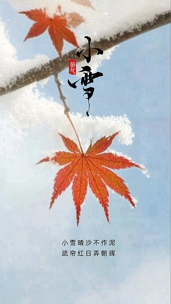 小雪简约唯美创意节日大气节气海报