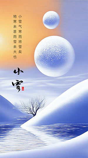 小雪简约唯美创意节日大气节气海报