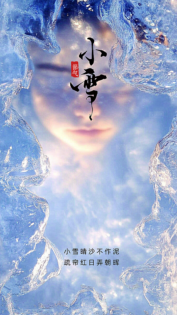 小雪简约创意节气节日大气唯美海报