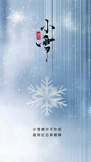 小雪简约创意节气节日大气唯美海报