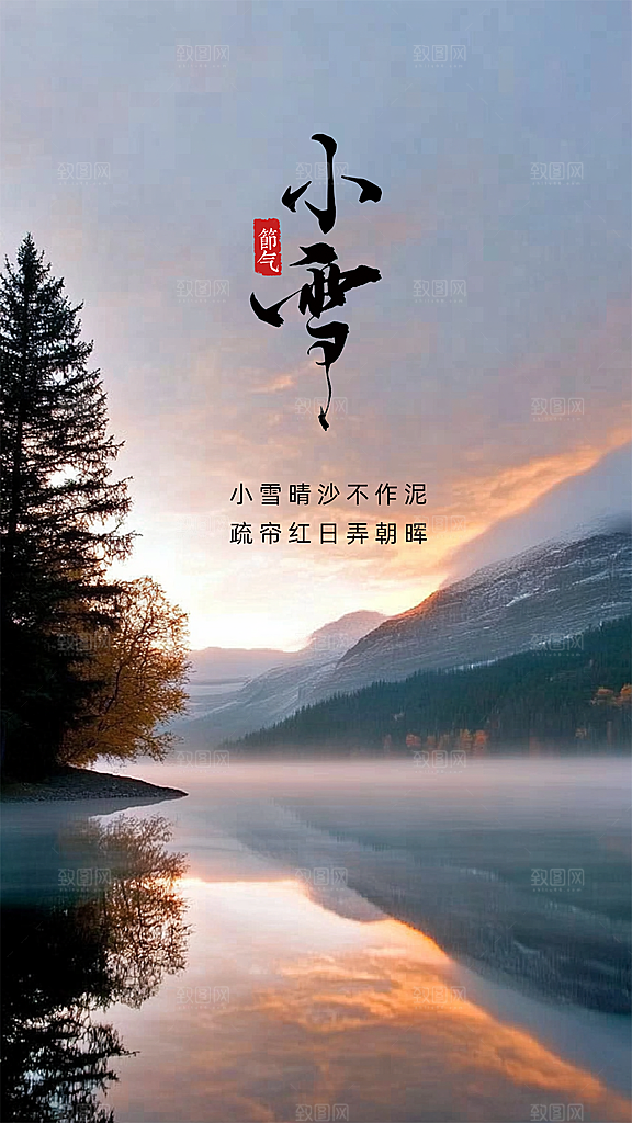 小雪创意简约节日大气唯美节气海报
