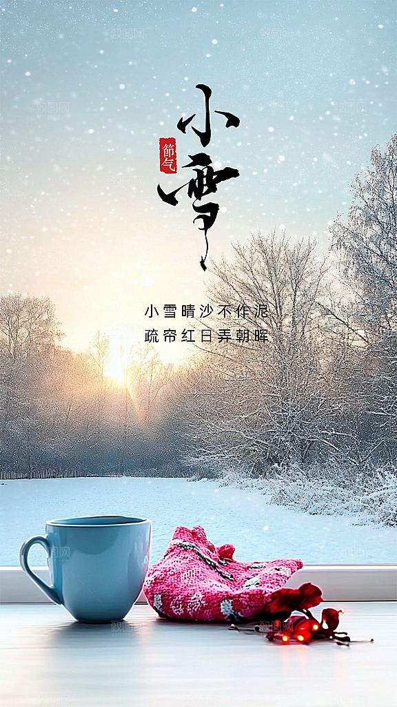 小雪创意简约节日大气唯美节气海报