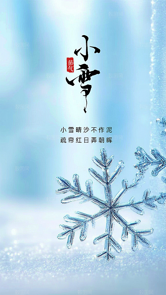 小雪创意简约节日大气唯美节气海报