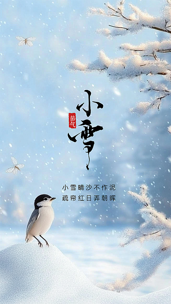 小雪创意简约节日大气唯美节气海报