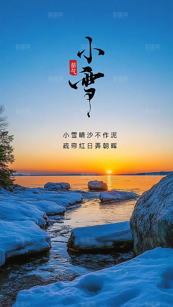 小雪创意简约节日大气唯美节气海报