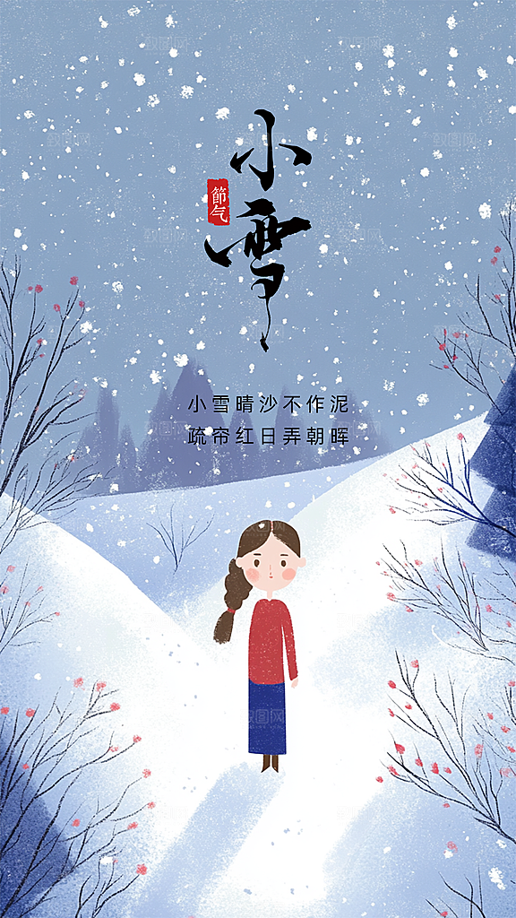 小雪创意节日节气简约大气唯美海报
