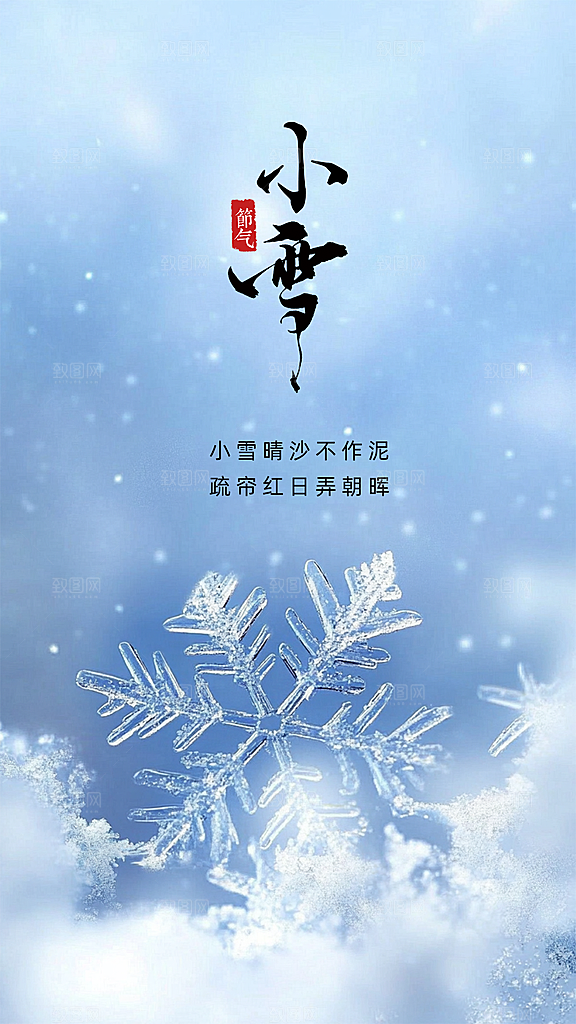 小雪创意节日节气简约大气唯美海报