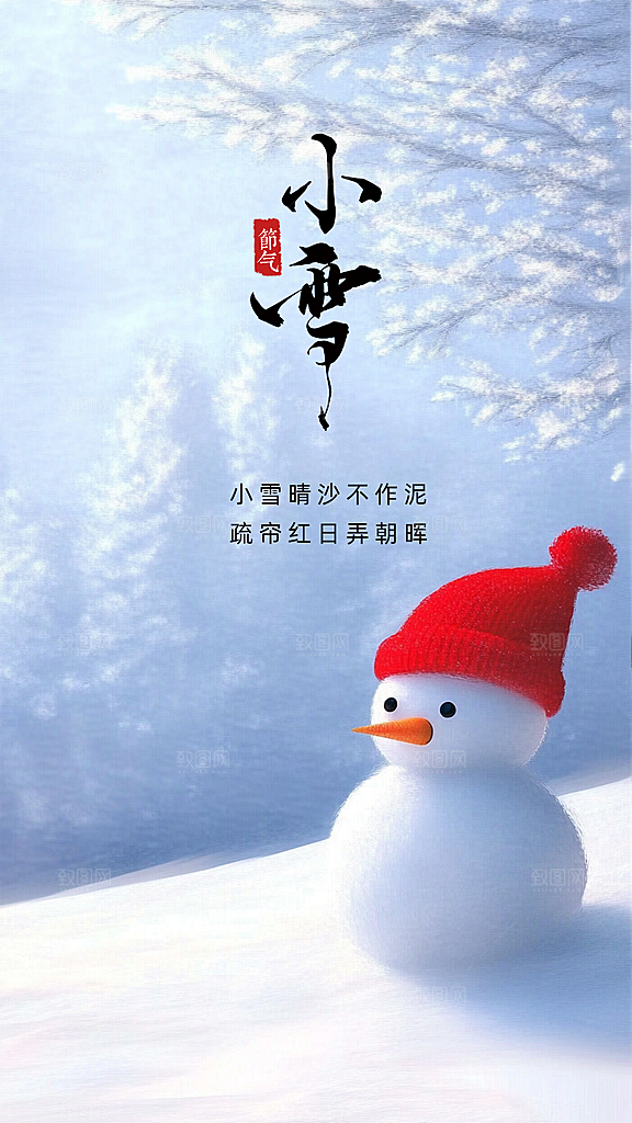 小雪创意节日节气简约大气唯美海报
