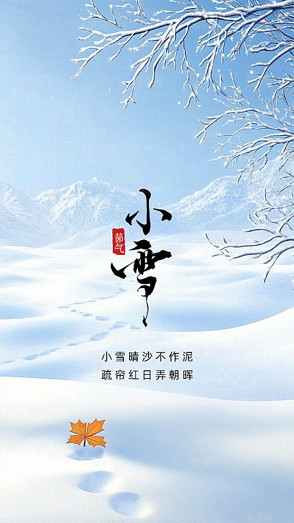 小雪创意节日节气简约大气唯美海报