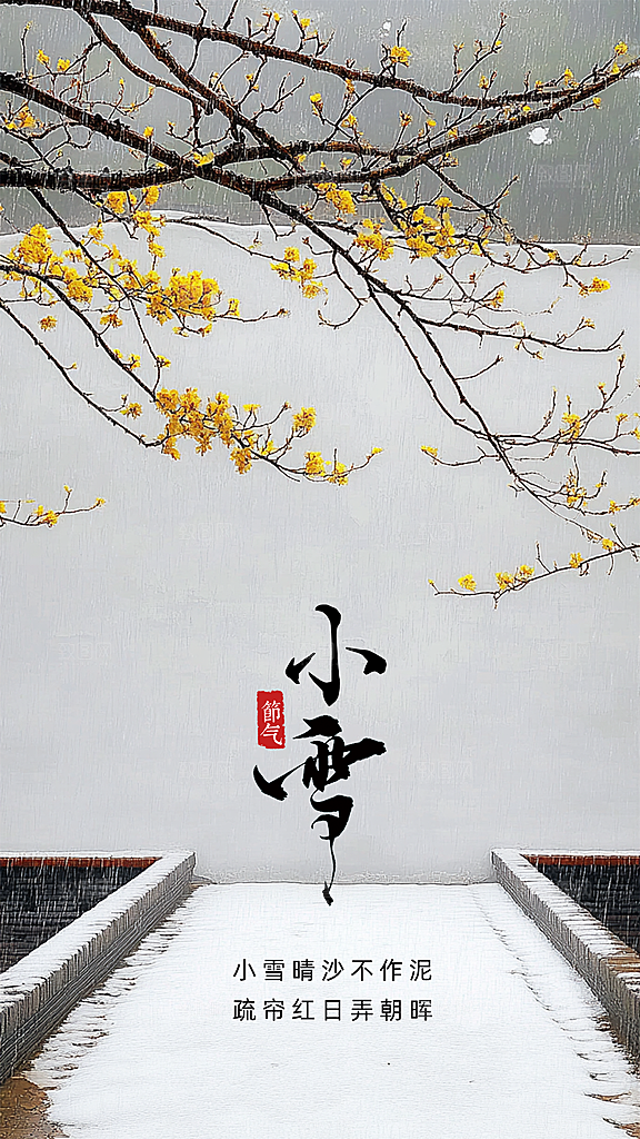 小雪创意节日节气简约大气唯美海报