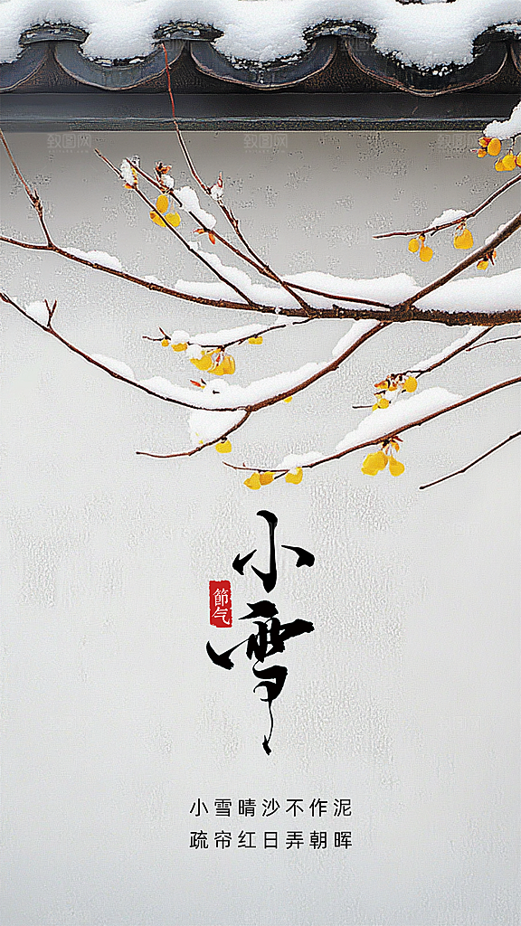 小雪创意节日节气简约大气唯美海报