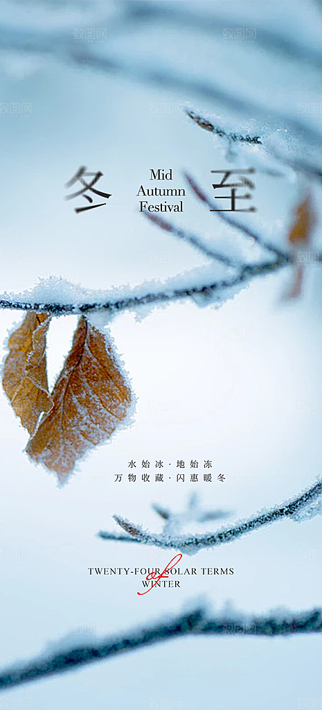 节气冬至宣传活动海报