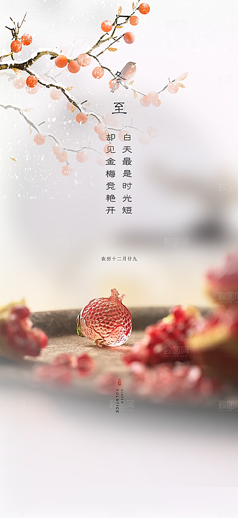 节气冬至宣传活动海报