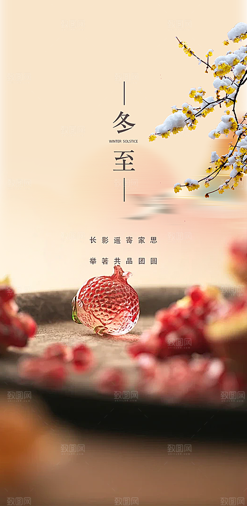 传统二十四节气冬至宣传活动海报