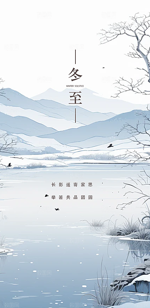 二十四节气冬至宣传活动海报