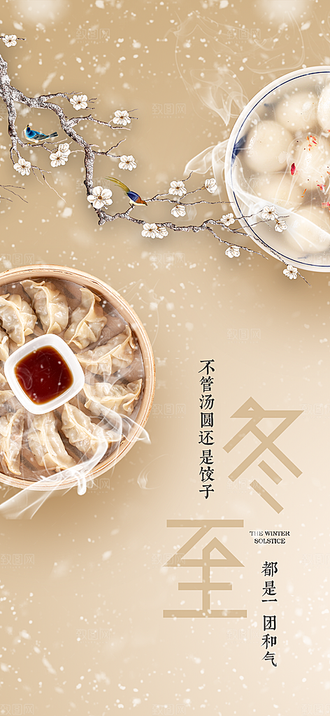 二十四节气冬至宣传活动海报