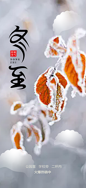 二十四节气冬至宣传活动海报