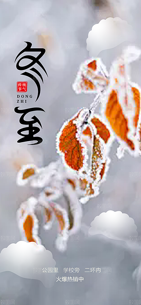 二十四节气冬至宣传活动海报
