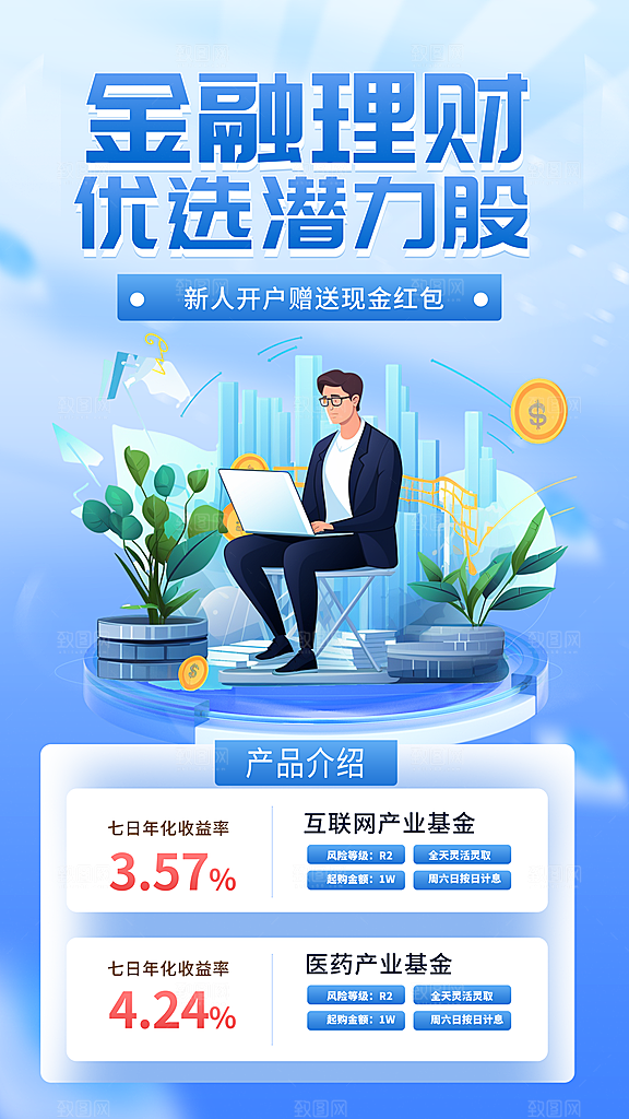 大气金融理财宣传海报