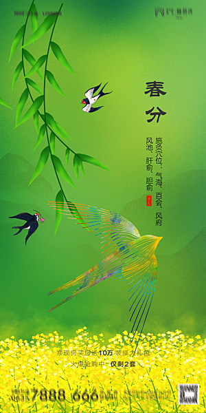 传统节气春分海报模版