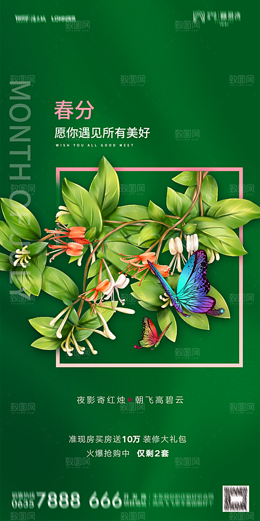 传统节气春分海报模版