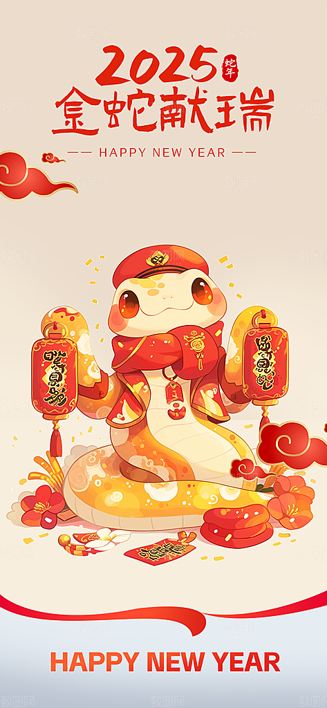 过年蛇年喜庆新春活动海报