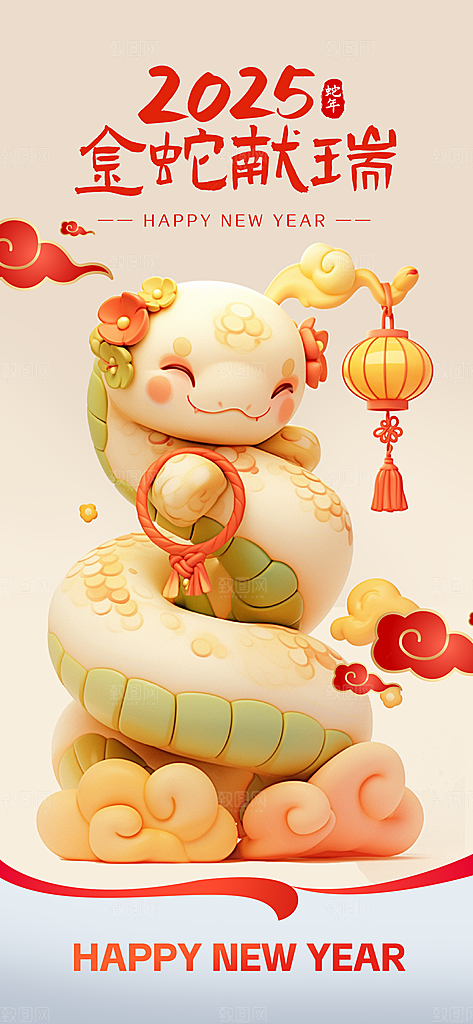 蛇年宣传海报展板设计素材