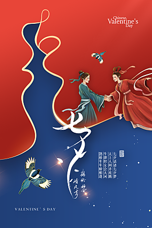 时尚七夕情人节宣传海报