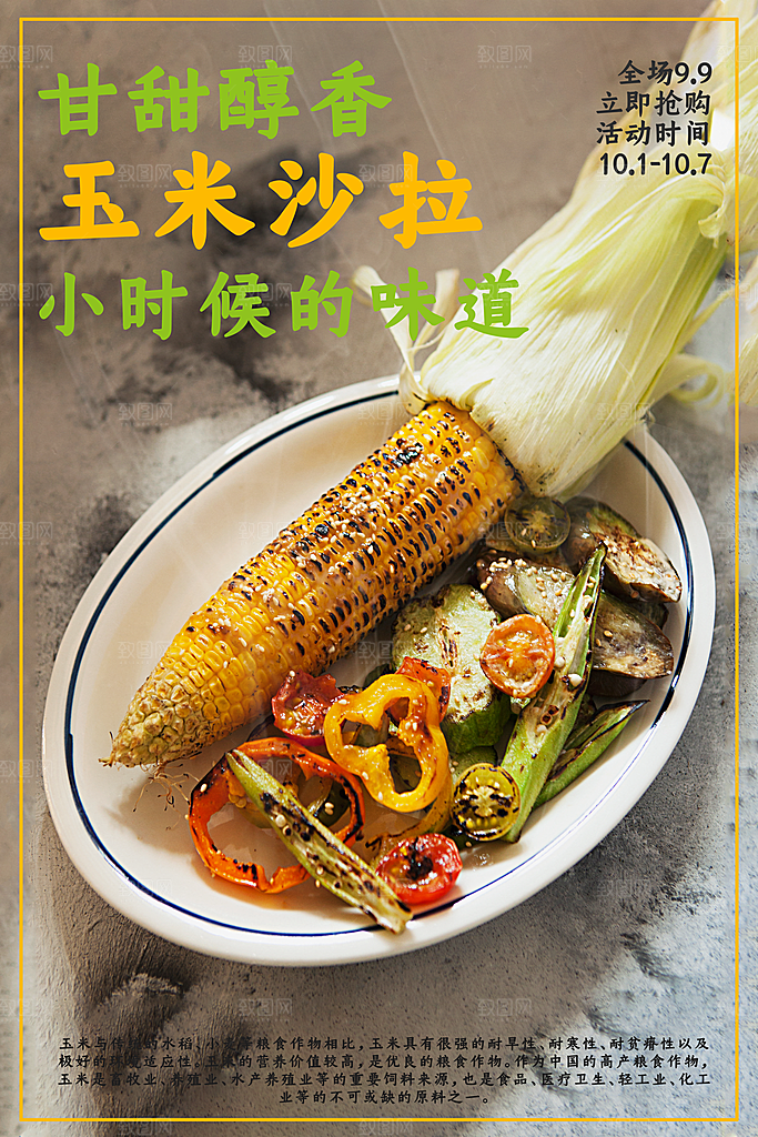 高端轻食美食宣传海报