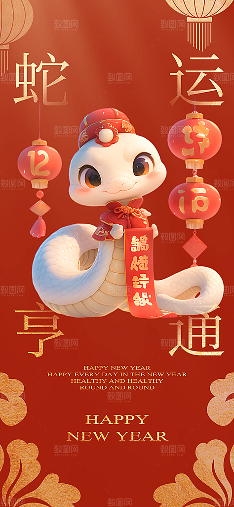 过年蛇年喜庆新春活动海报
