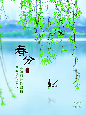 中国传统二十四节气春分节气宣传海报