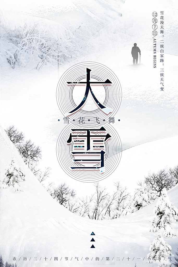 传统节气大雪海报模版
