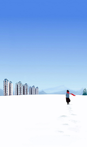 大雪节气简约大气海报
