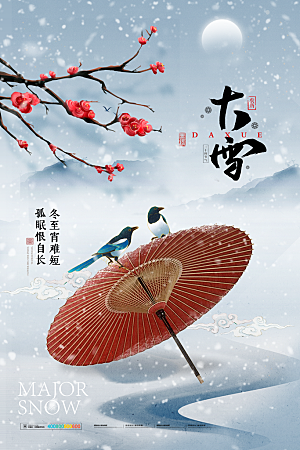 传统节气大雪海报模版