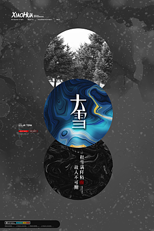 大雪节气简约大气海报