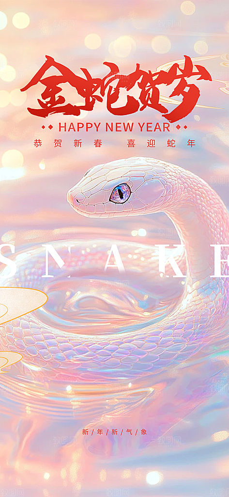 新年过年蛇年喜庆新春活动海报