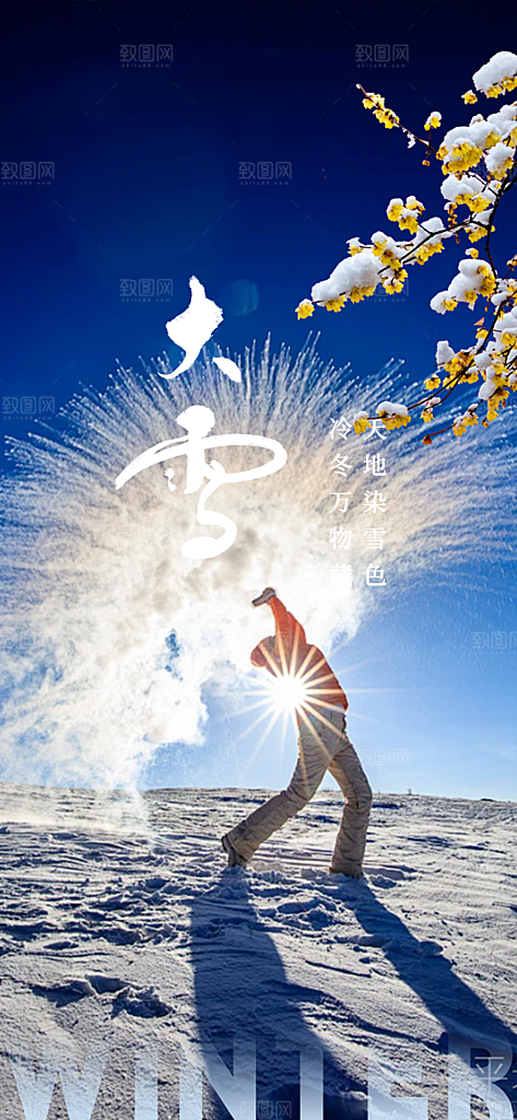传统二十四节气大雪海报