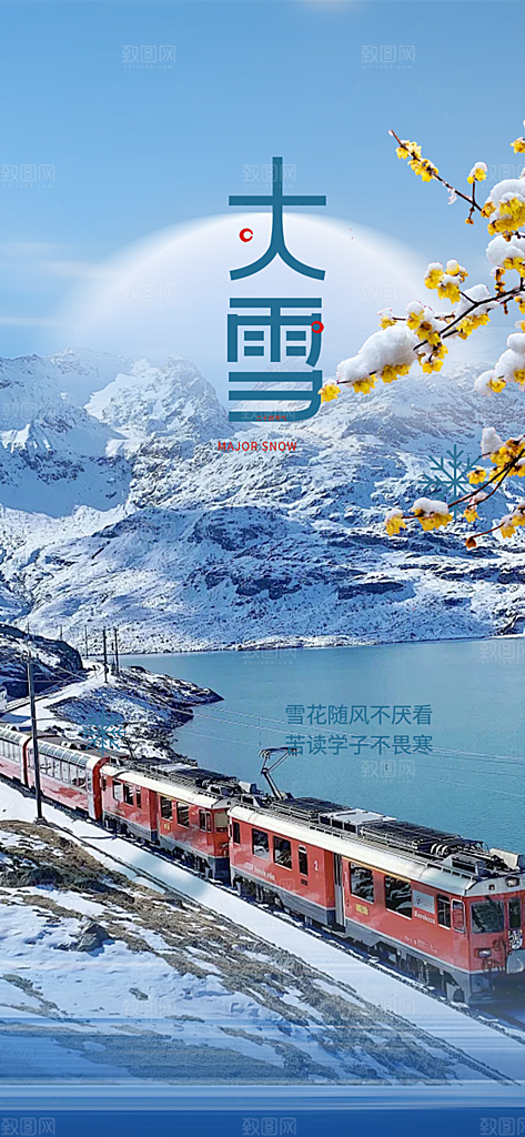 传统二十四节气大雪宣传活动海报