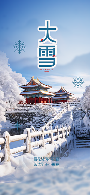 传统二十四节气大雪宣传活动海报