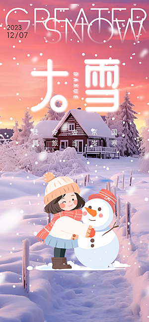 传统二十四节气大雪宣传活动海报