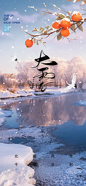 传统二十四节气大雪海报