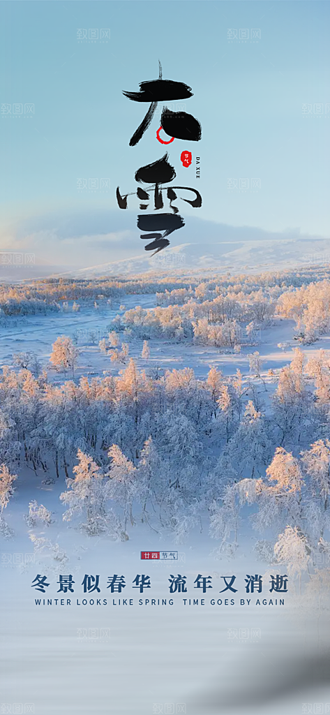 传统二十四节气大雪宣传活动海报