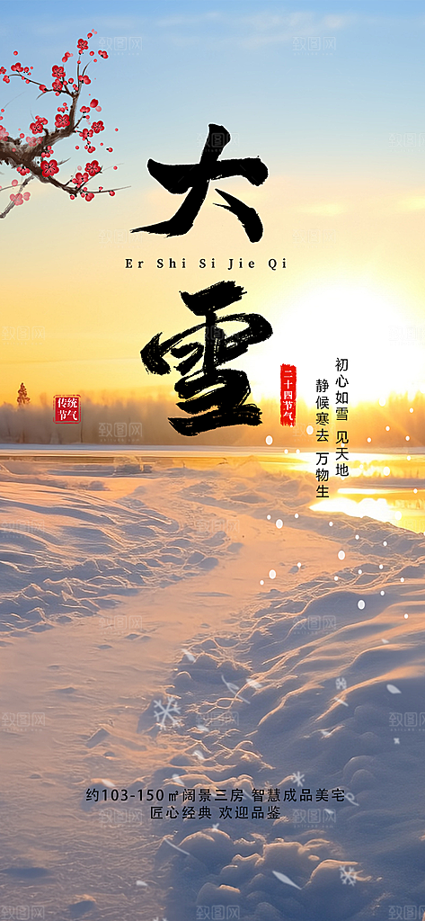 传统二十四节气大雪宣传活动海报
