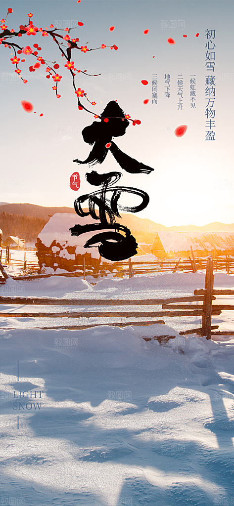 传统二十四节气大雪宣传活动海报