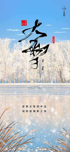 传统二十四节气大雪宣传活动海报